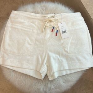 Tory Sport white terry cloth shorts. Never worn. New with tags